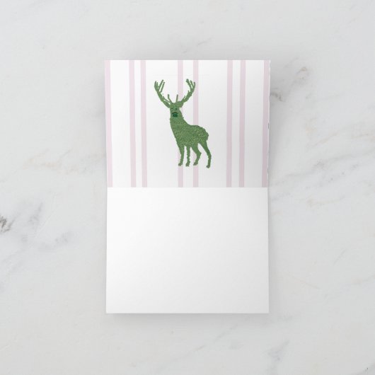 Pink DeerTopiary Ginger Jar Jars Dankeskarte (Innenseite)