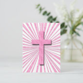 PINK DEKORATION CROSS POSTKARTE (Stehend Vorderseite)
