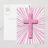 PINK DEKORATION CROSS POSTKARTE (Vorne/Hinten)