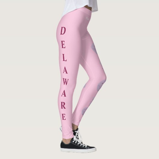 Pink Delaware Staat Blume Peach Blossom Leggings (Rechts)