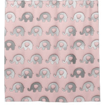 Pink Delicate Baby Elephants Silver Gray