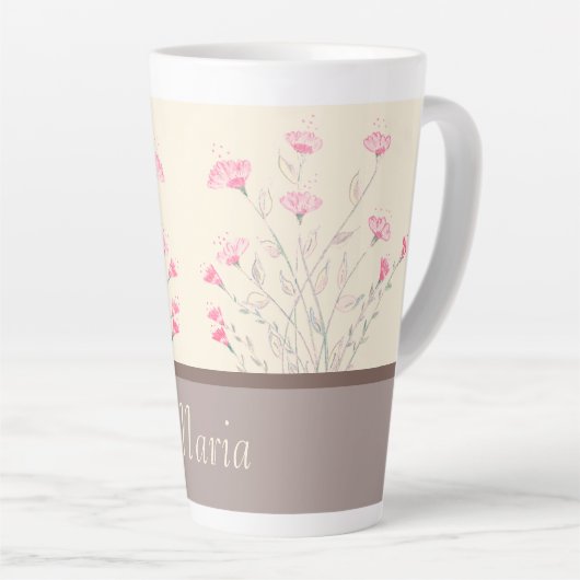 Pink Delicate Blumendesigner Milchtasse (Rechte Ecke)