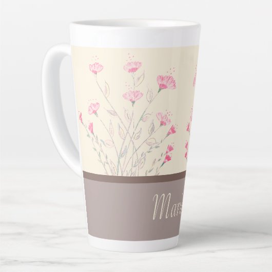 Pink Delicate Blumendesigner Milchtasse (Linke Ecke)