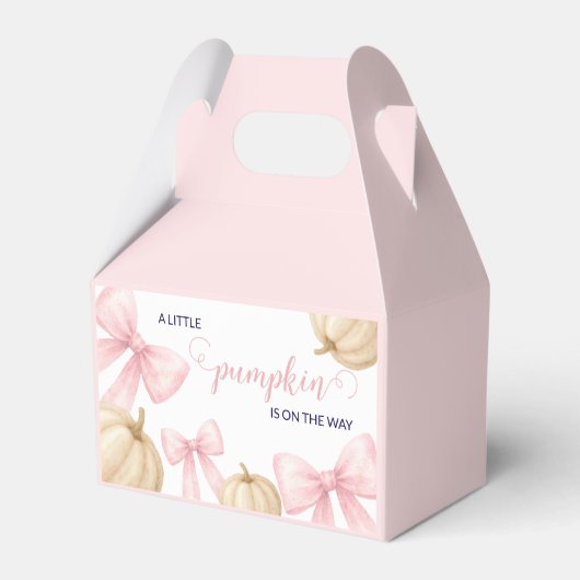 Pink delicate bow Pumpkin Baby Shower Geschenkschachtel (Vorderseite)
