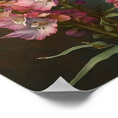 Pink Delphinium Blume Art Print Poster (Ecke)