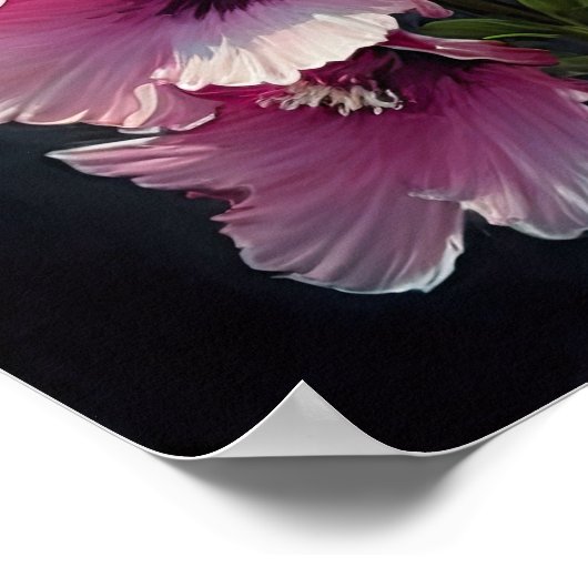 Pink Delphinium Blume Art Print Poster (Ecke)