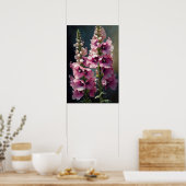 Pink Delphinium Blume Art Print Poster (Küche)