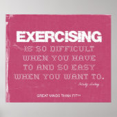 Pink Denim Fitness Zitat für Sportmotivation Poster (Vorne)