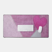 Pink Denim Heart Schreibtischunterlage (Tastatur & Maus)