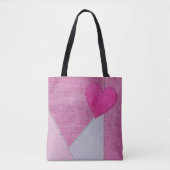 Pink Denim Heart Tote Bag Tasche (Vorderseite)