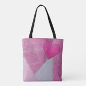 Pink Denim Heart Tote Bag Tasche (Rückseite)