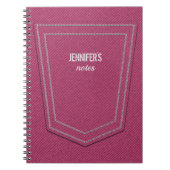 Pink Denim Jeans Textname Personalisiert Notizblock (Vorderseite)