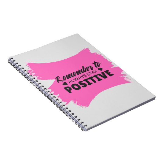 Pink Denken Sie daran, Positives Notebook Bleibe Notizblock (Rechte Seite)