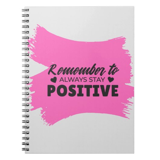 Pink Denken Sie daran, Positives Notebook Bleibe Notizblock (Vorderseite)