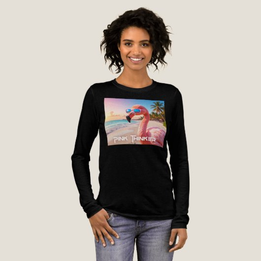 PINK DENKER - Flamingo PINK Tri-Blend Shirt (Volle Vorderseite)