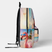 PINK DENKER Flamingo Rosa Bedruckter Rucksack (Links)