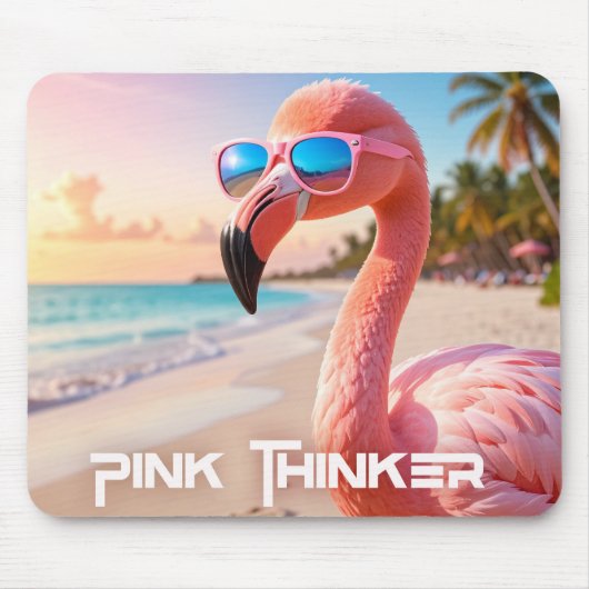 PINK DENKER Flamingo Rosa Mousepad (Vorne)