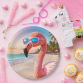 PINK DENKER Flamingo Rosa Pappteller (Party)