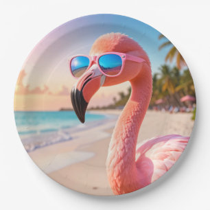 PINK DENKER Flamingo Rosa Pappteller