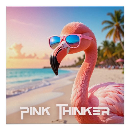 PINK DENKER Flamingo Rosa Poster (Vorderseite)