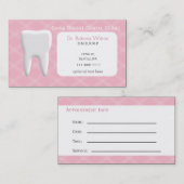 Pink Dental Visitenkarten mit Terminkarte (Vorne/Hinten)