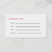 Pink Dental Visitenkarten mit Terminkarte (Rückseite)