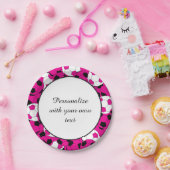 Pink der Fußball-Spieler-| DIY des Text-| Pappteller (Party)