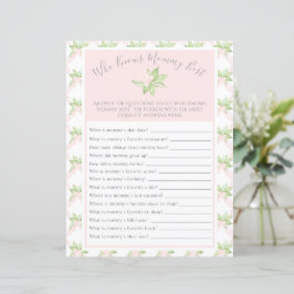 Pink, der Mommy Best Baby Shower Game kennt