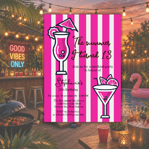 Pink Der Sommer, in dem ich 13 wurde Mocktail Gebu Einladung
