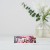 Pink Desert Fairy Duster Wildblume Foto Mini Visitenkarte (Stehend Vorderseite)