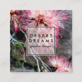 Pink Desert Fairy Duster Wildblume Foto Quadratische Visitenkarte
