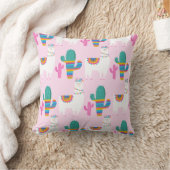 Pink Desert Llama und Cactus Pattern Kissen (Decke)