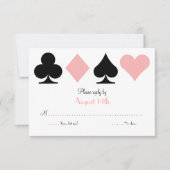 Pink Destiny Las Vegas Wedding RSVP Antwortkarte (Vorderseite)