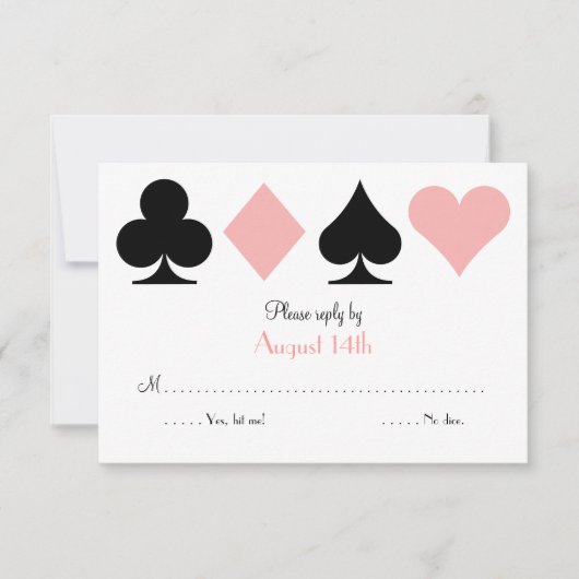 Pink Destiny Las Vegas Wedding RSVP Antwortkarte (Vorderseite)