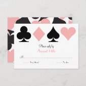 Pink Destiny Las Vegas Wedding RSVP Antwortkarte (Vorne/Hinten)
