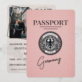 Pink Deutschland Pass Save the Date (Vorne/Hinten)