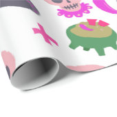 Pink Dia De Los Muertos Niedliches Funny Skulls Mu Geschenkpapier (Rolleneckpunkt)