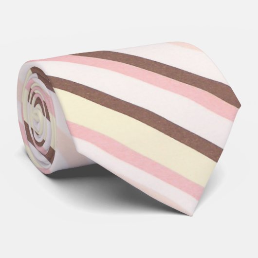 Pink Diagonal Stripe Muster Krawatte (Gerollt)