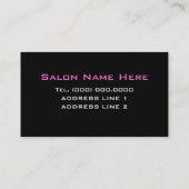 Pink-Diamant Bling Make-upkünstler-Geschäfts-Karte Visitenkarte (Rückseite)