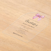 Pink Diamond Bow Girl Baby Shower Arch   Acryleinladungen (Ablage )