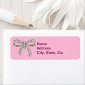 Pink Diamond Bow Hochzeitsadressen Labels (Insitu)