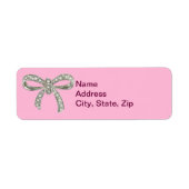 Pink Diamond Bow Hochzeitsadressen Labels (Vorne)