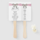 Pink Diamond Bow Wedding Program Fächer (Vorne und Hinten)