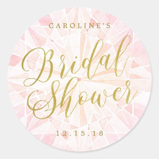 Pink Diamond Brautparty Runder Aufkleber (Vorderseite)
