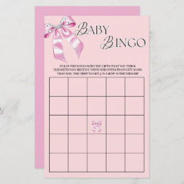 Pink Diamond Coquette Bow Babydusche Bingo