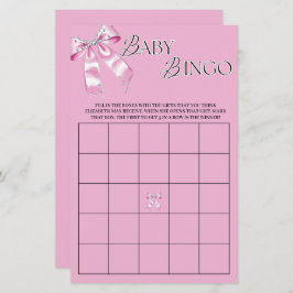 Pink Diamond Coquette Bow Babydusche Bingo