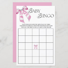 Pink Diamond Coquette Bow Babydusche Bingo