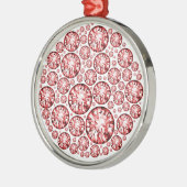 Pink Diamond Crusted Solitaires Ornament Aus Metall (Links)