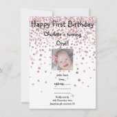 Pink Diamond Foto BIRTHDAY PARTY EINLADUNGEN (Vorderseite)