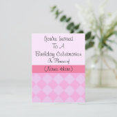 Pink Diamond Geburtstag Einladung (Stehend Vorderseite)